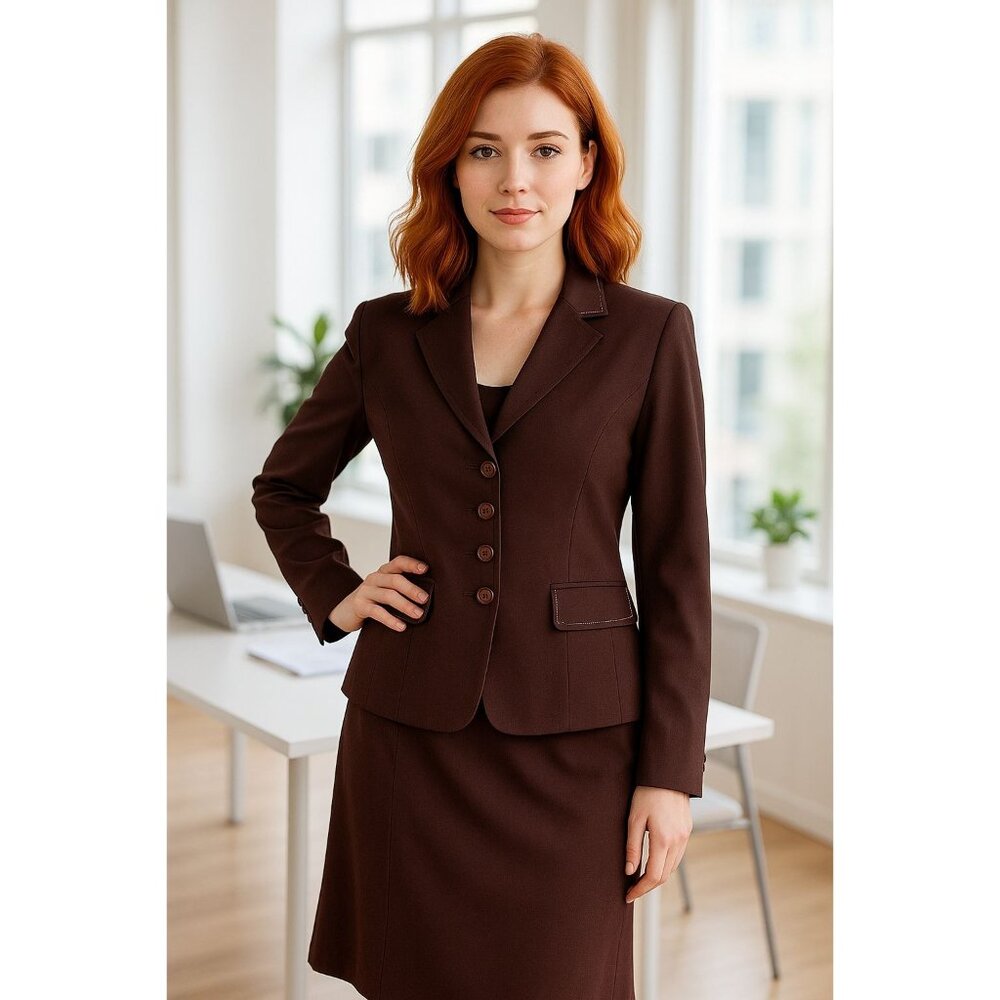Travis Ayers 8 Vintage Y2K Skirt Suit Set Business Blazer Outfit Embroidered